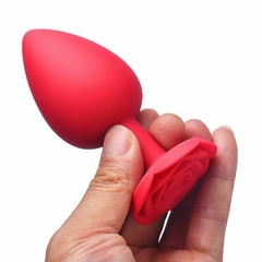 PLUG ANAL EM SILICONE - FORMATO ROSA - M na internet