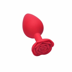 PLUG ANAL EM SILICONE - FORMATO ROSA - M