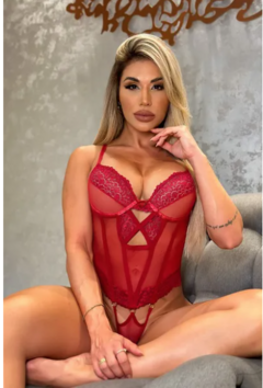 BODY SENSUAL DE BOJO COM LIGAS - VERMELHO