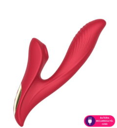 VIBRADOR DE PONTO G C/ESTIMULADOR CLITORIANO