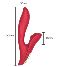 VIBRADOR DE PONTO G C/ESTIMULADOR CLITORIANO - comprar online