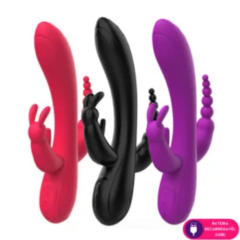 VIBRADOR DE PONTO G E CLITÓRIS - TRIPLO