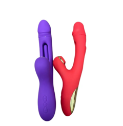 VIBRADOR C/ESTIMULADOR CLITORIANO E MOVIMENTO VAI E VEM - comprar online