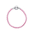 Pulseira Berloque Couro Rosa Aço Inox