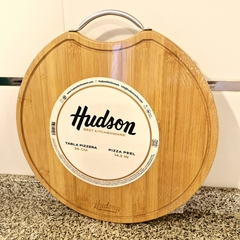 Tabla Pizzera De Madera Bambú Cocina Hudson 36 Cm X 1,5 Cm - JHUMAX