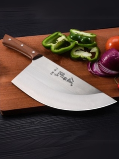 Hacha Cocina Acero Mango Madera Cuchillo Profesional 34cm - comprar online