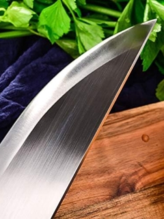 Hacha Cocina Acero Mango Madera Cuchillo Profesional 34cm en internet