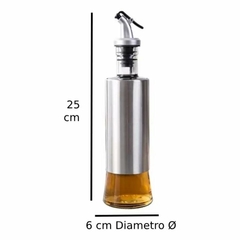 Aceitero o Vinagrera Vidrio Pico Vertedor Acero Inox. Cocina 300ml - tienda online