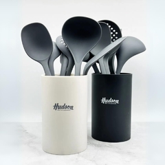 Set X6 Utensilios Nylon + Vaso Contenedor Cocina Hudson