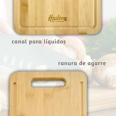 Tabla Picar Hudson Madera Bambú Cocina 23x33 cm - JHUMAX