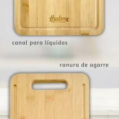 Tabla Picar Hudson Madera Bambú Cocina 30x40 cm - JHUMAX