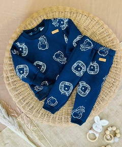 Conjunto Polo Estampado Friza Animales