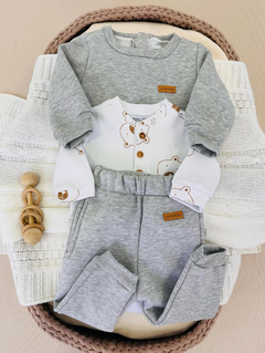 Conjunto Polo Liso Friza Gris - comprar online