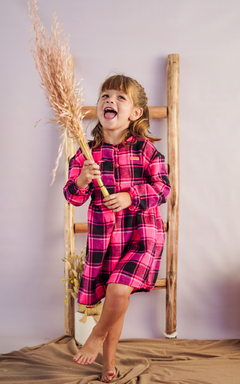 Vestido London Kids Fucsia - Modo Merlin