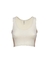 Top sin mangas beige con encaje lateral nude - tienda online