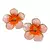 Brinco Flor Resina Rosa e Laranja Ouro 18k