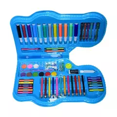 Kit de Dibujo para Pintar y Colorear con Estuche Azul de 70 Piezas