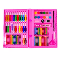 Kit de Dibujo para Pintar y Colorear con Estuche Rosa de 86 Piezas