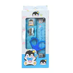 Paquete de 4 Kits Escolares de 5 Piezas Diseño de Animalitos Kawaii - SevicMx