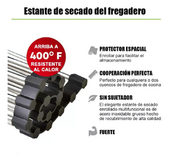 Escurridor Trastes Enrollable Multiusos Acero Inoxidable en internet