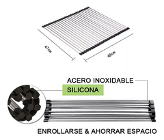 Escurridor Trastes Enrollable Multiusos Acero Inoxidable - tienda en línea