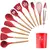 kit 12 Conjunto Utensílios Silicone Colher Vermelho