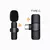 Tipo C Mini Microfone de lapela sem fio, Redução de Ruído, Lapel Mic, Clip On