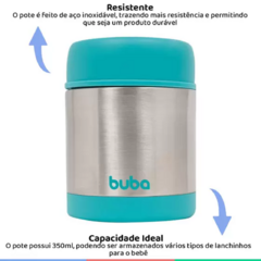 Pote Térmico Infantil Aço Inoxidável Para Refeição 350ml 6+ Meses Azul - Buba na internet