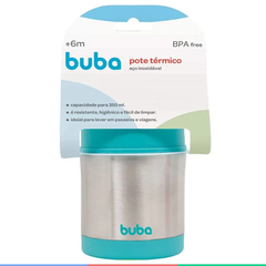 Imagem do Pote Térmico Infantil Aço Inoxidável Para Refeição 350ml 6+ Meses Azul - Buba