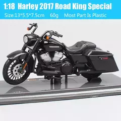 Maiisto Harley Road King Motocicleta, Road King, Dyna Street Bob CVO, Road Glide, VRSCR Rod, XR1200X, Brinquedos da bicicleta, 1:18, Modelo K, XR750, Breakout - GTM Custom