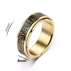 Anéis para Homens, Aço Inoxidável Rotativo, Viking Celtic Knot Rune - comprar online