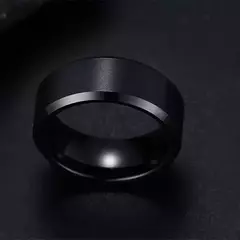 Aço inoxidável Matte Black Anéis para Homens e Mulheres, Moda Charme Jóias, on internet