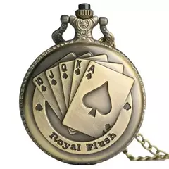 Relogio de bolso - Vintage Bronze Poker Quartz Pocket Watch na internet