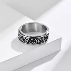 Anéis para Homens, Aço Inoxidável Rotativo, Viking Celtic Knot Rune - GTM Custom