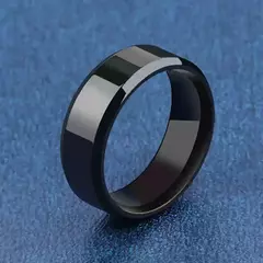 Aço inoxidável Matte Black Anéis para Homens e Mulheres, Moda Charme Jóias, on internet