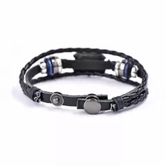 Pulseira masculina de couro multicamadas, Vintage US Route 66 na internet