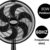 VENTILADOR DE MESA 40 CM TURBO 126W PRETO 6 PÁS VENTIMAIS - loja online