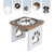 Comedouro Cachorro Grande Elevado Pet MDF 20 / 25 / 30 cm Tigela Inox