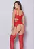 BODYSTOCKING VERMELHO LISO DE ALÇAS Y1401 - YAFFA - comprar online