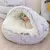 Soft Plush Pet Bed com tampa redonda Cat Bed Pet Colchão Quente Cat Dog 2 em 1 na internet