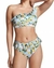 Bikini un solo hombro volados limones celeste (COD M680)