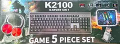 Imagem do Kit Teclado 5in1 Gamer Usb 5in1 Abnt2 Fone + Mouse Iluminação Rgb + Mouse Pad