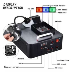 Máquina Fumaça Up 2000w Dmx 24 Leds Rgb Controle Sem Fio - Shopmoving19