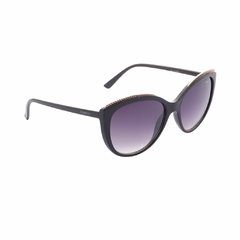 Óculos de Sol Coonecta XCJH72157 Feminino Redondo em Acetato Preto - comprar online