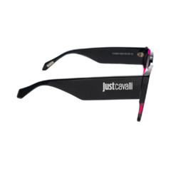 Óculos de Sol Just Cavalli SJC021V Feminino Quadrado em Acetato Preto e Rosa - Ótica Inajá