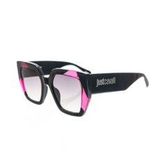 Óculos de Sol Just Cavalli SJC021V Feminino Quadrado em Acetato Preto e Rosa na internet