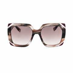 Óculos de Sol Furla SFU685V Feminino Quadrado em Acetato Demi e Vermelho