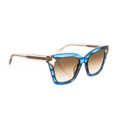 Óculos de Sol Just Cavalli SJC024V Feminino Quadrado em Acetato Azul Translúcido - comprar online