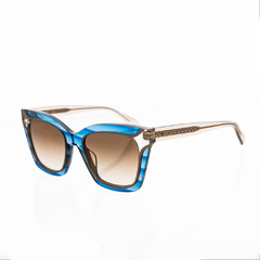 Óculos de Sol Just Cavalli SJC024V Feminino Quadrado em Acetato Azul Translúcido - Ótica Inajá