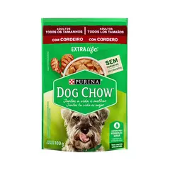 Sachê Dog Chow Adulto Todos Os Tamanhos Sabor Cordeiro 100g